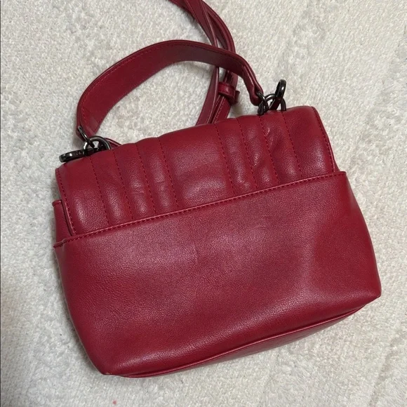 Red Quilted Top-Handle Crossbody Bag - Picture 5 of 6